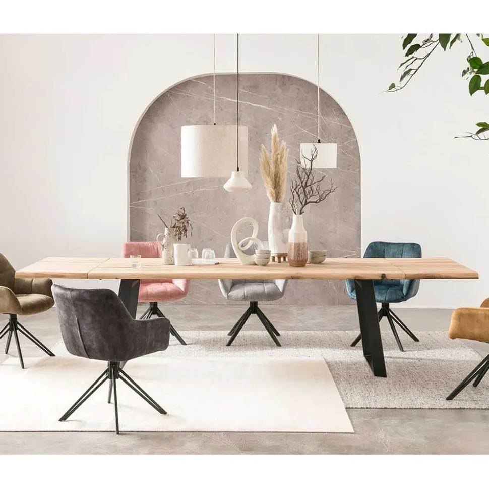 Rustikaler Esstisch mit Naturkanten Eiche - Zavana