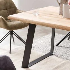 Rustikaler Esstisch mit Naturkanten Eiche - Zavana