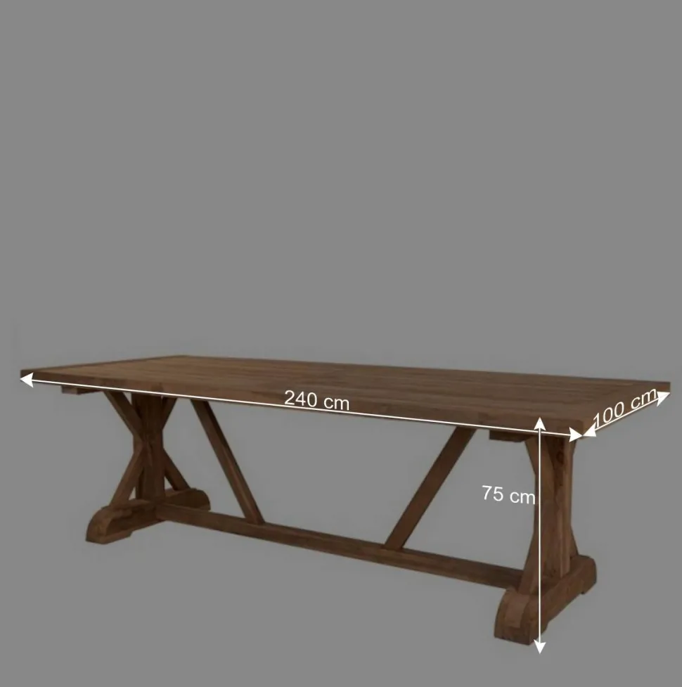 Rustikaler Gartentisch aus Teak Massivholz - Acess