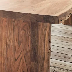 Rustikaler Holztisch mit Wangen Gestell - Imna