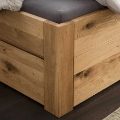 Rustikales Stauraumbett aus Wildeiche massiv - Zennian