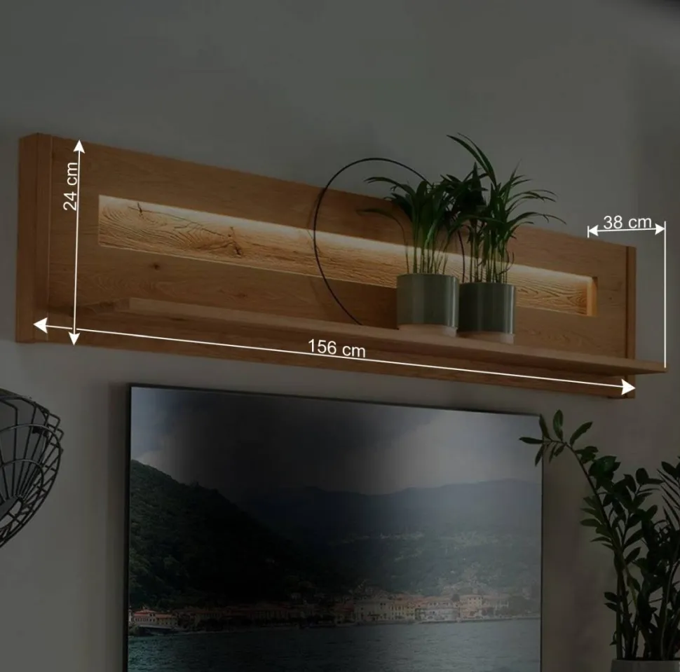 Rustikales Wandboard aus Wildeiche massiv - Millena