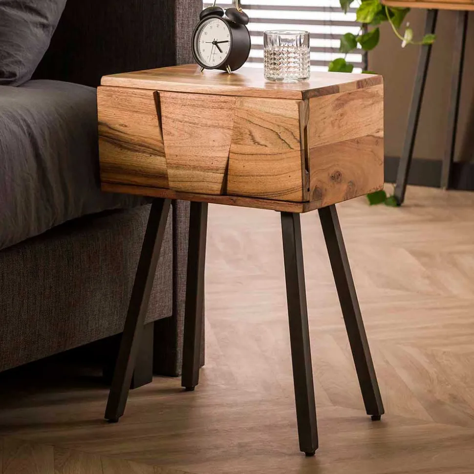 Rustikal-moderner Nachttisch mit Schublade - Tomya
