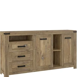 Rustikal-modernes Sideboard in Eiche Dunkel - Ginetta