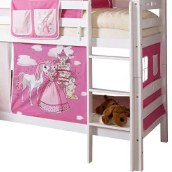 Rutsche Etagenbett für Mädchen in Weiß - Trevora