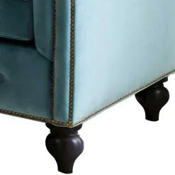 Samt Chesterfield Sessel in Petrol - Maduera