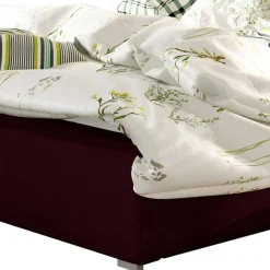 Samt Doppelbett in Bordeaux Rot - Lelolenilia