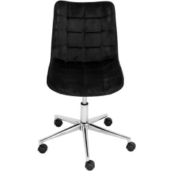 Samt Drehstuhl in Schwarz - Elvadia