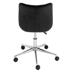 Samt Drehstuhl in Schwarz - Elvadia