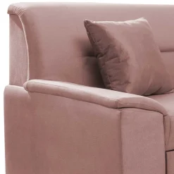 Samt Eckcouch in Altrosa mit Schlaffunktion - Donegal