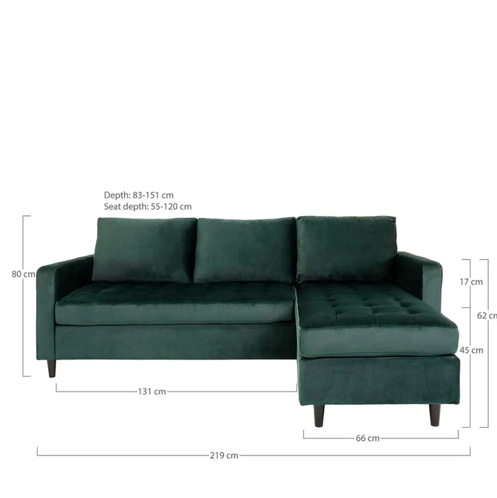 Samt Ecksofa Schenkel links oder rechts - Ciacoga