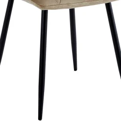 Samt Esstischstühle in Taupe - Temir (4er Set)