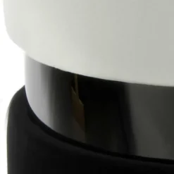 Samt Hocker in Creme & Schwarz - Gilianoa