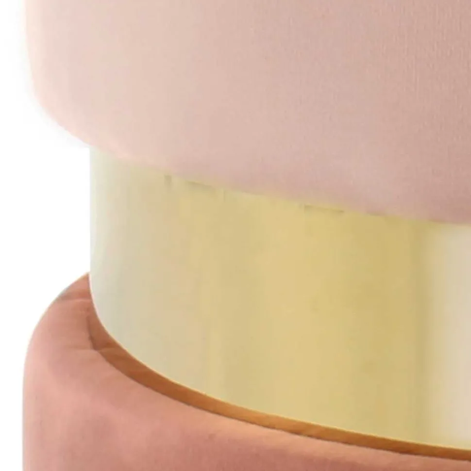 Samt Hocker in Rosa hell & dunkel mit Gold - Adelaide
