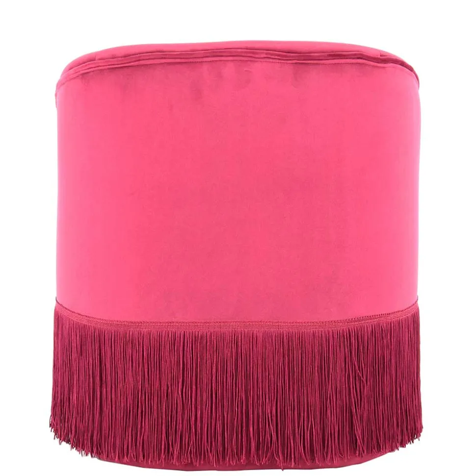 Samt Kindersessel in Pink mit Fransen - Lagada