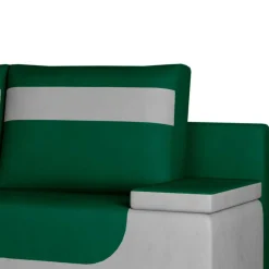 Samt Klappcouch in Dunkelgrün und Hellgrau - Alaleva