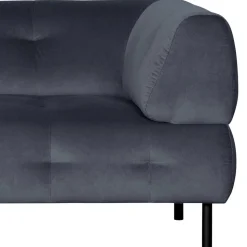 Samt L-Sofa in Dunkelgrau - Roccoss