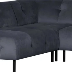 Samt L-Sofa in Dunkelgrau - Roccoss