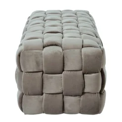 Samt Polsterbank in Taupe - Flechtoptik - Josch