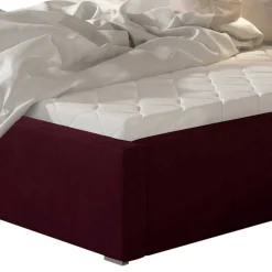 Samt Polsterbett in Bordeaux Rot - Ugian