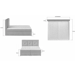 Samt Polsterbett in Hellbraun - Sitra