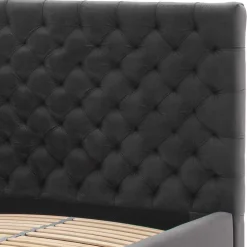 Samt Polsterbett mit Chesterfield Kopfteil - Badehma