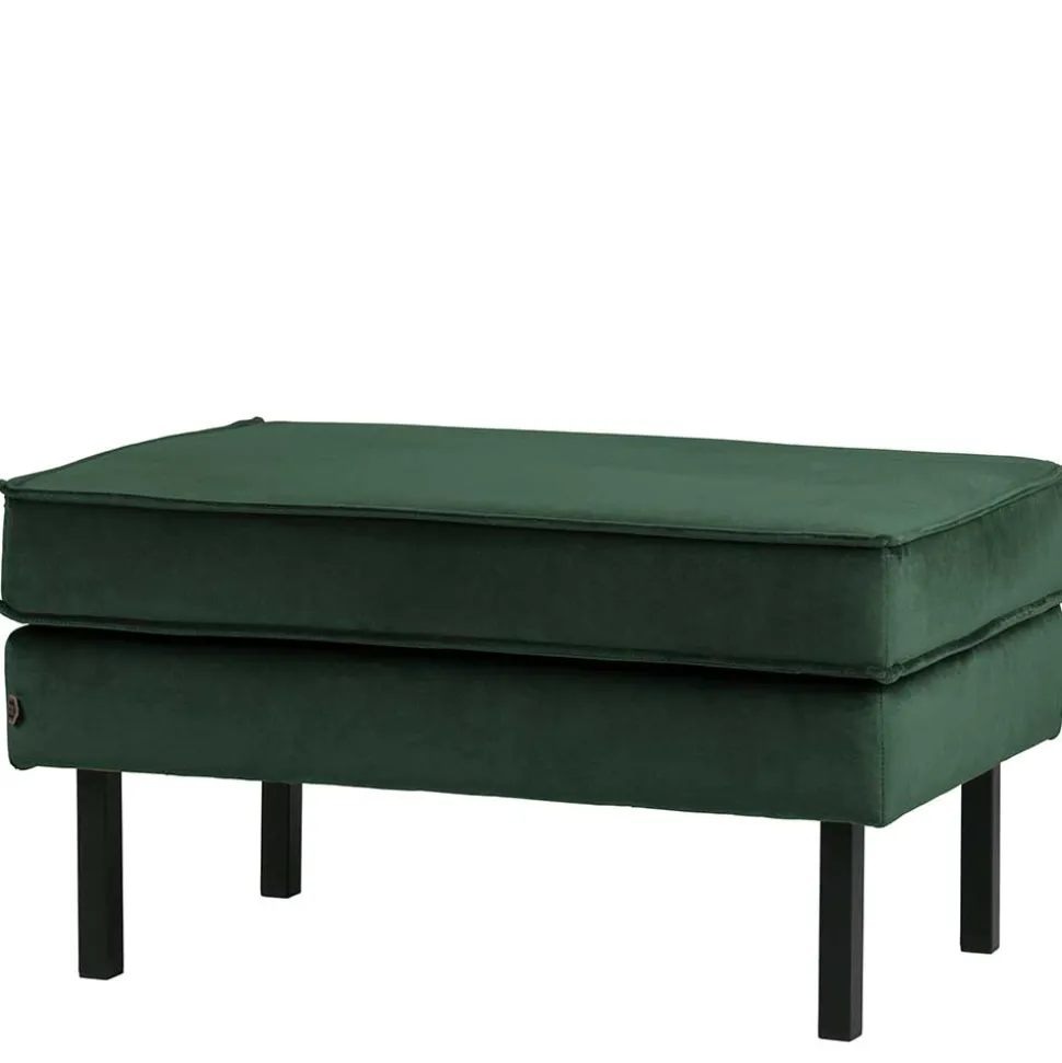 Samt Polsterhocker in Grün - Distroit