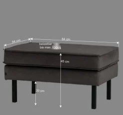 Samt Polsterhocker in Ocker Gelb - Nustra