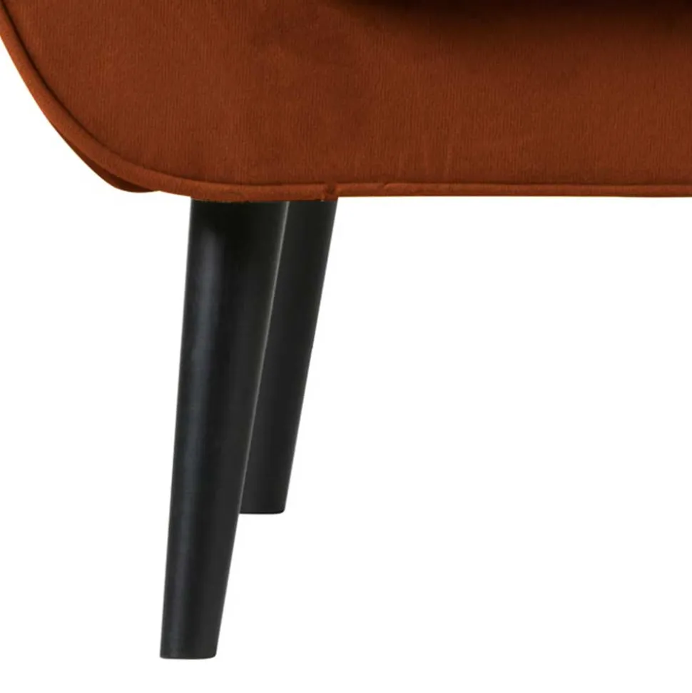 Samt Polstersessel in Rost Braun - Zitrony