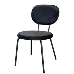 Samt Polsterstühle in Schwarz - Siao (2er Set)