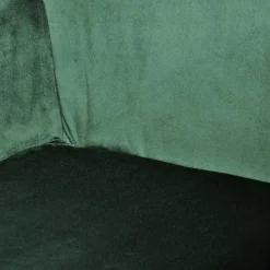 Samt Polsterstuhl mit Armlehnen in Grün - Panura