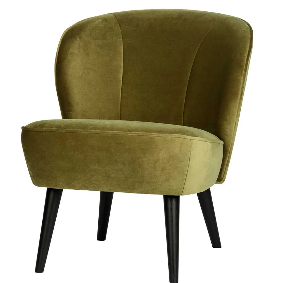 Samt Retro Sessel in Khaki Grün - Giva