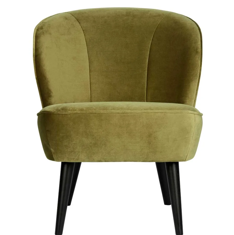 Samt Retro Sessel in Khaki Grün - Giva