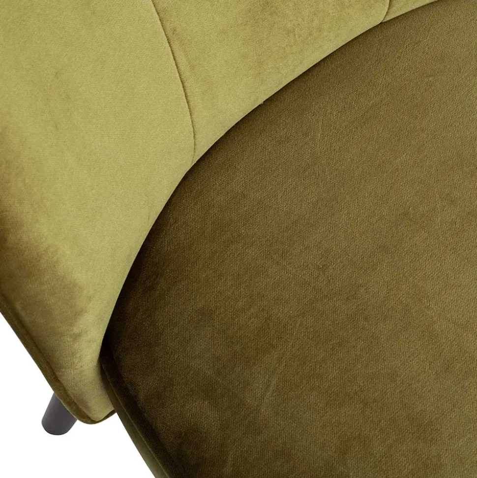 Samt Retro Sessel in Khaki Grün - Giva