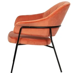 Samt Retrosessel in Apricot - Roryn