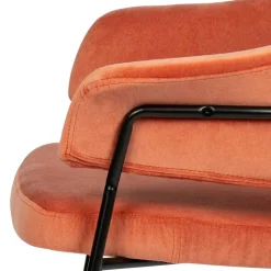 Samt Retrosessel in Apricot - Roryn