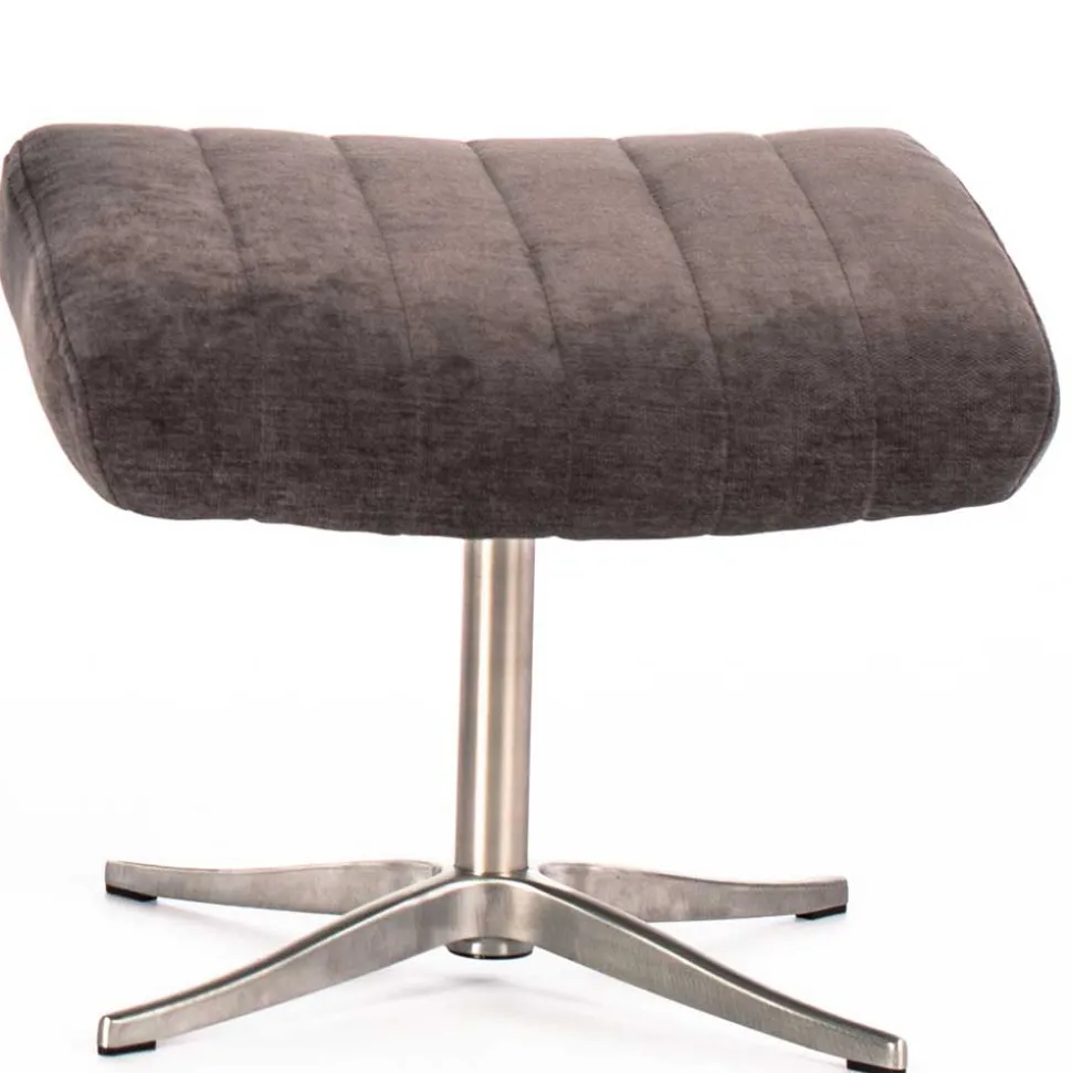 Samt Retrosessel mit Fußhocker - Gilianoa (zweiteilig)