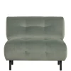 Samt Sessel ohne Armlehnen in Graugrün - Norwich