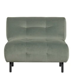 Samt Sessel ohne Armlehnen in Graugrün - Norwich