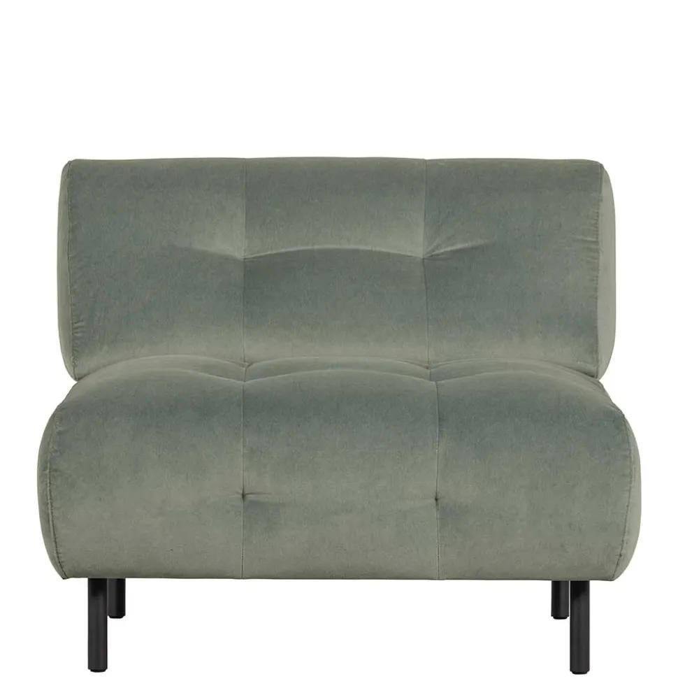 Samt Sessel ohne Armlehnen in Graugrün - Norwich