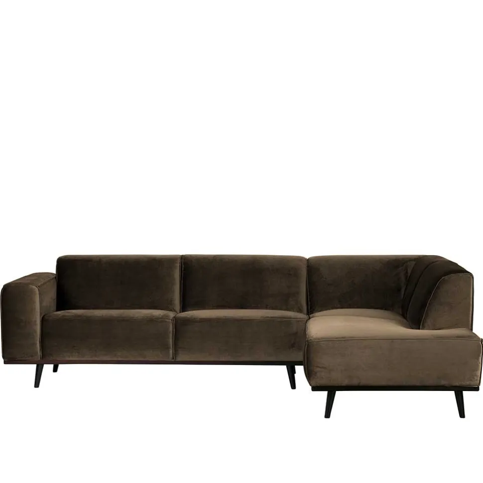 Samt Sofa Eckgarnitur in Taupe - Matca