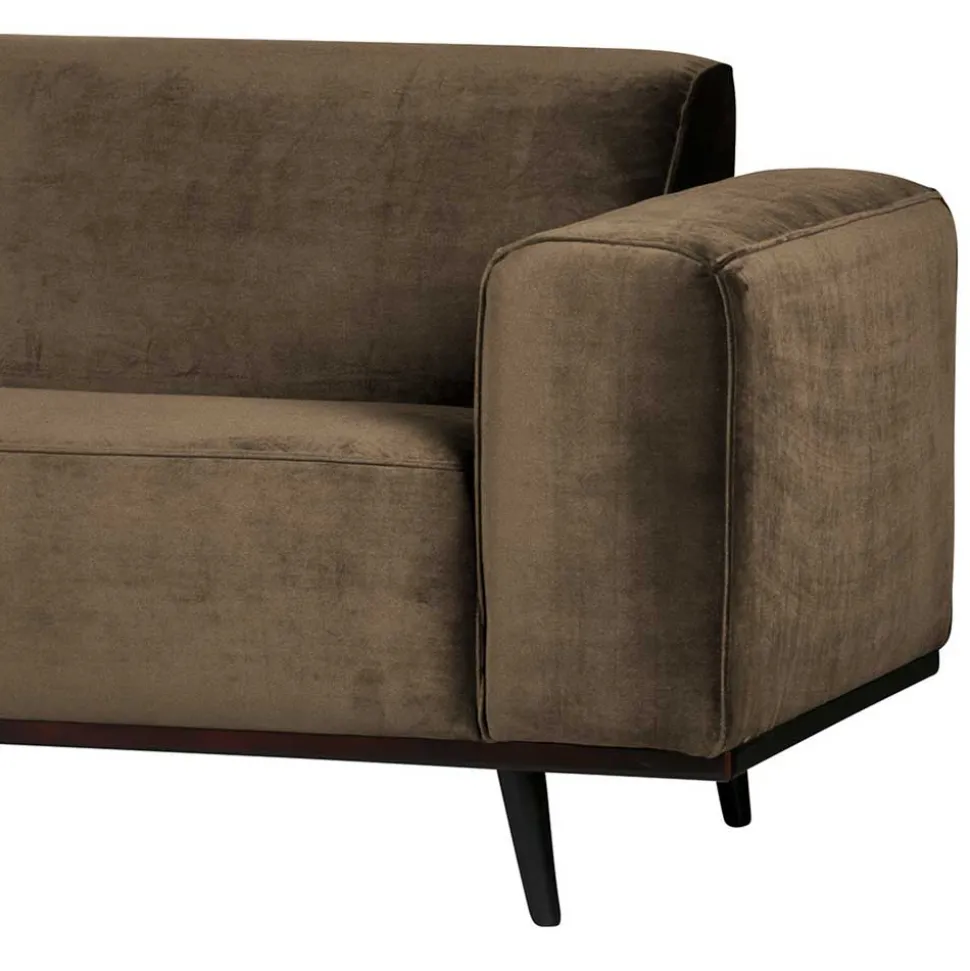 Samt Sofa Eckgarnitur in Taupe - Matca