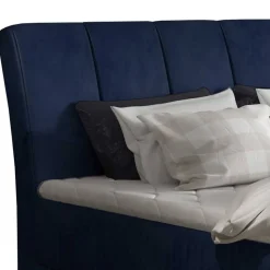 Samtbett mit Matratzen in Dunkelblau - Dessa