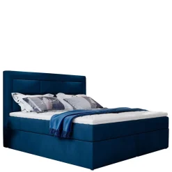 Samt-Boxbett in Dunkelblau - Kean