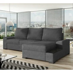 Samt-Ecksofa mit Schlaffunktion - Navarra