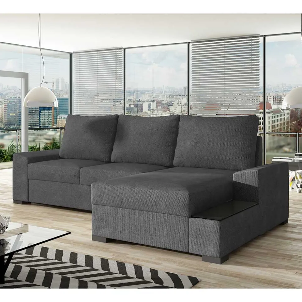 Samt-Ecksofa mit Schlaffunktion - Navarra