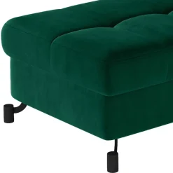 Samthocker mit Truhe in Dunkelgrün - Ziadora