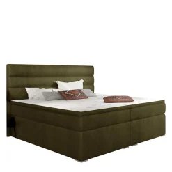 Samt-Polsterbett in Oliv Grün - Frisata