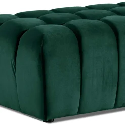 Samt-Polsterhocker in Grün - Olenka