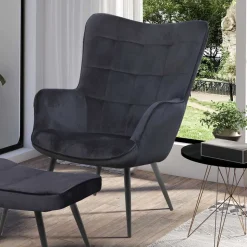 Samtsessel in Schwarz - Avenza